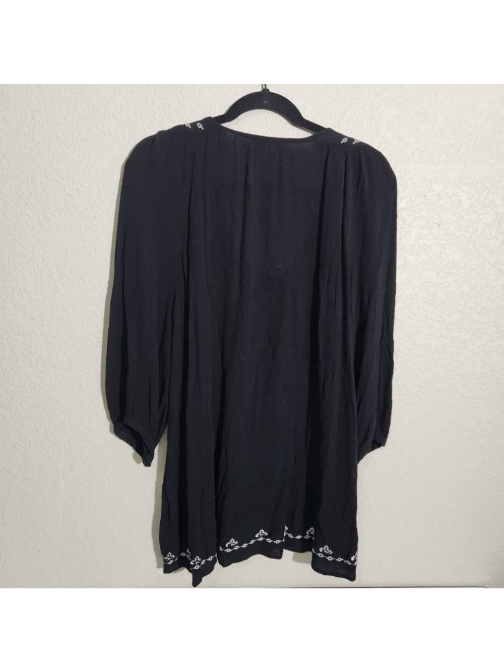 Dressbarn Dress Embroidered Boho Womens Tunic Top 2X Black - Picture 6 of 14
